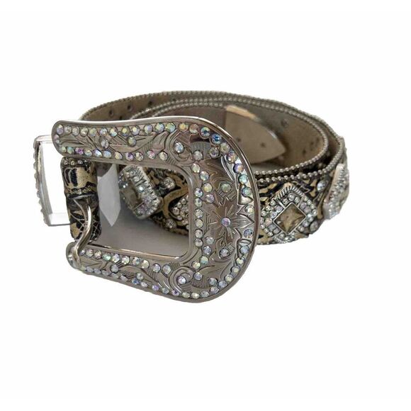 Angel Ranch Western Belt Embellished Crystals Womens Small‎ - Picture 1 of 12